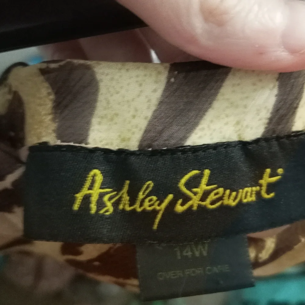 Ashley Stewart brown animal print skirt size 14w